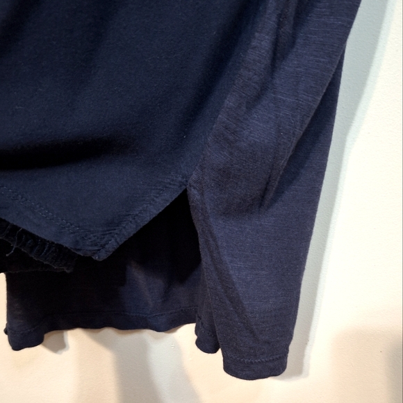 Gloria Vanderbilt small shortsleeve navy crochet lace embroidery tunic top - Picture 4 of 6